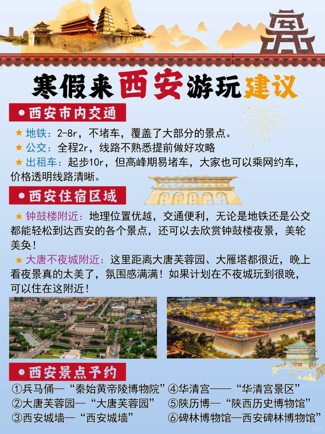 寒假来西安旅游▶️三日游详细攻略✅