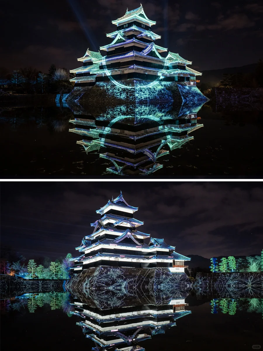 🏯光影绘就千年城：松本城冬日绝美投影秀
