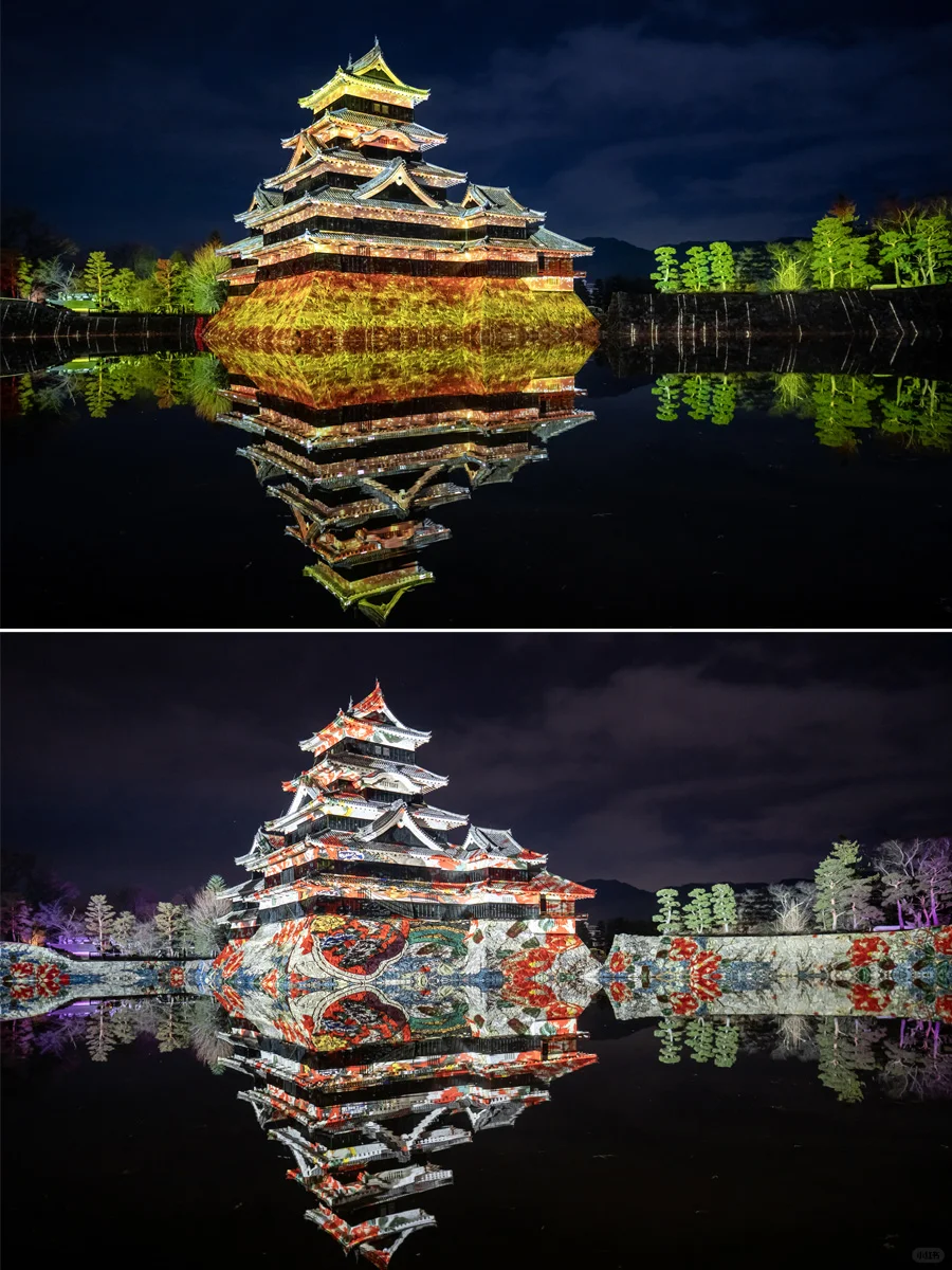 🏯光影绘就千年城：松本城冬日绝美投影秀