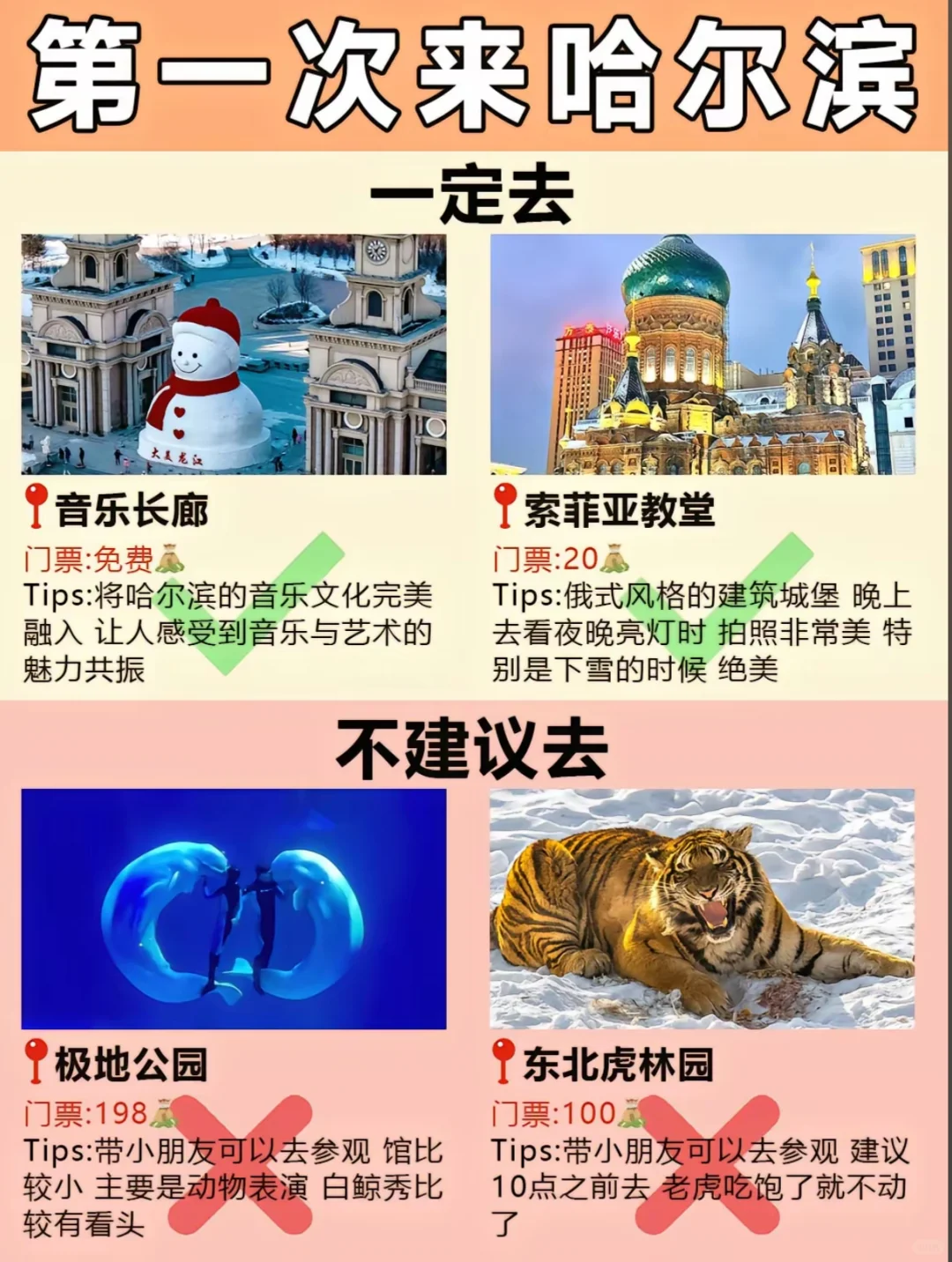 第一次去哈尔滨旅游，熬夜整理！放心抄