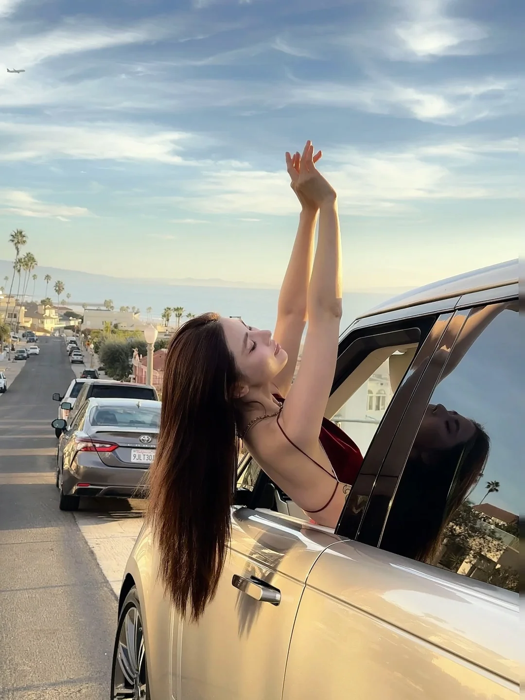 洛杉矶大火前的海边…