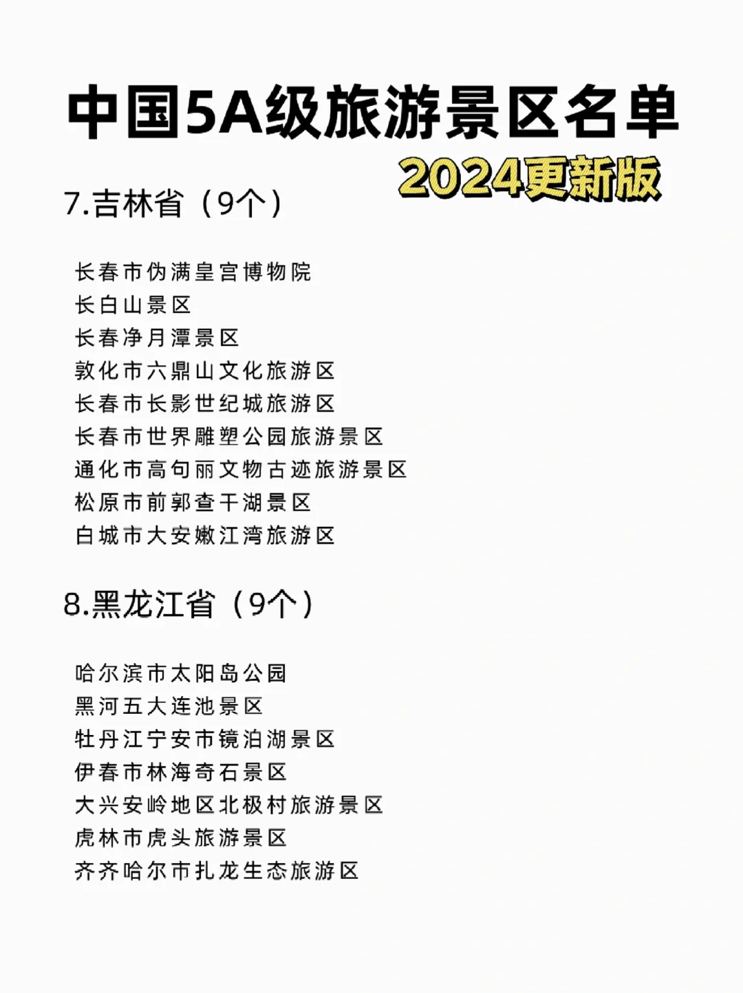全国5A级旅游景区名单，码住以后去✅（上）