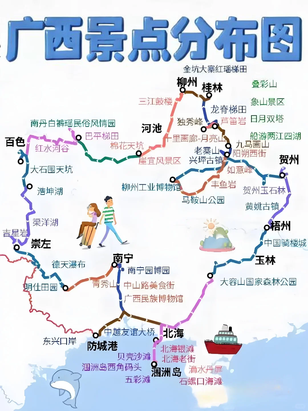 广西最最最全旅游攻略，看图秒懂怎么玩！