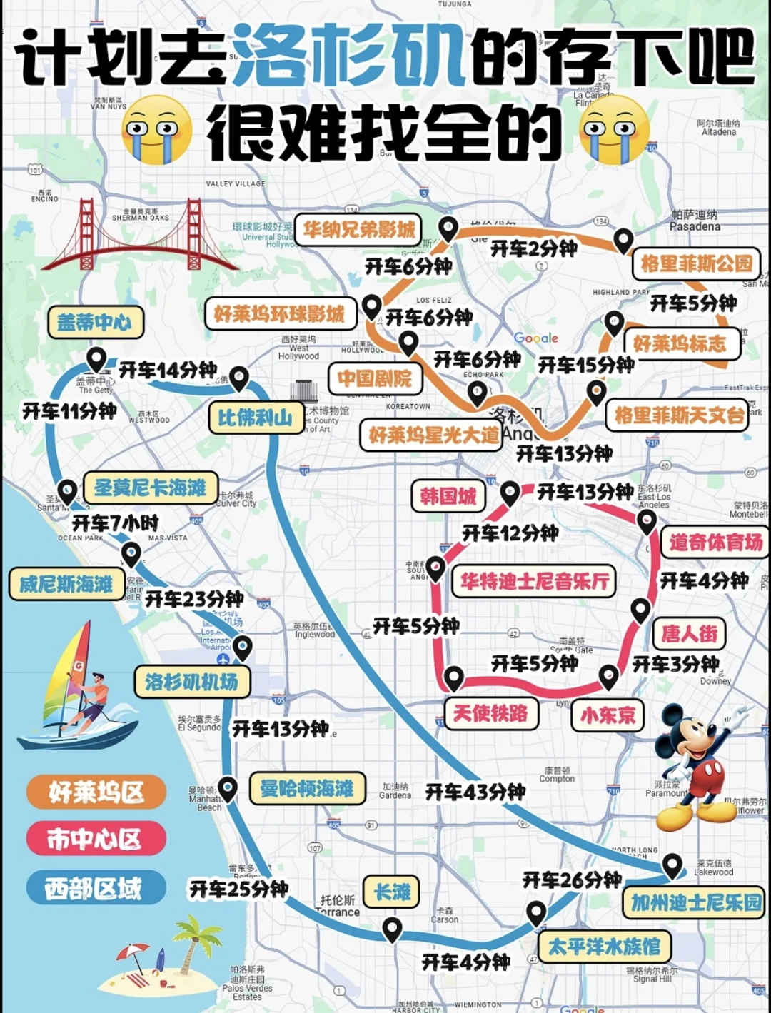 洛杉矶景点可算找全了