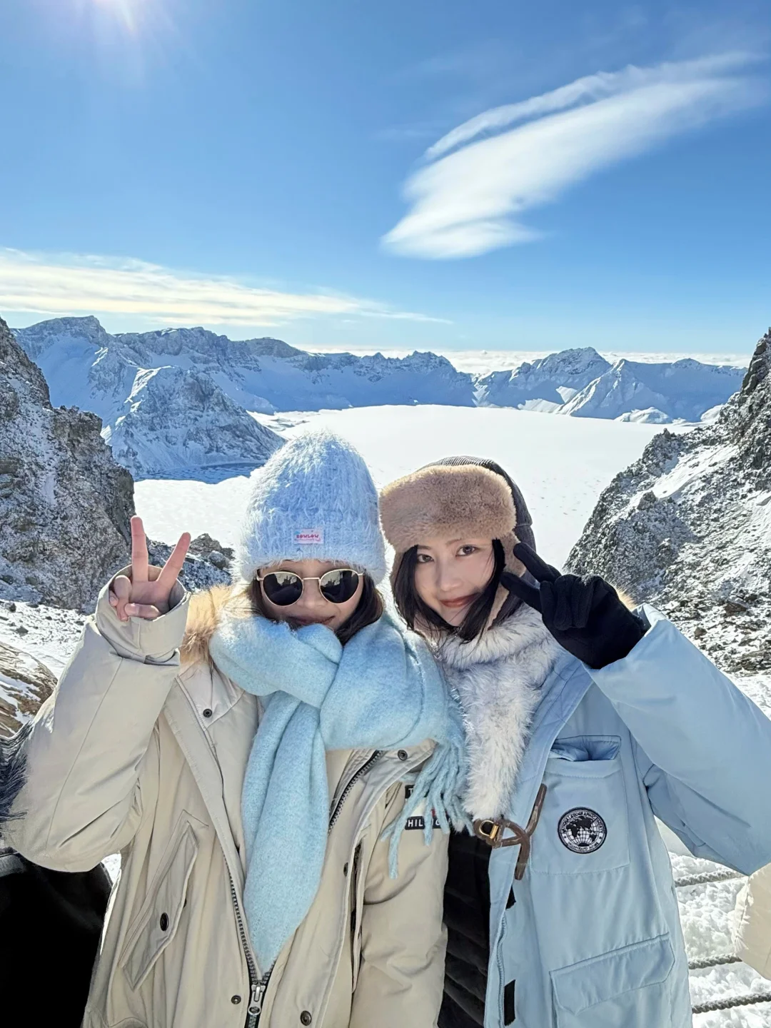 📍1.7新年好运☁️第一次来长白山就看到天池