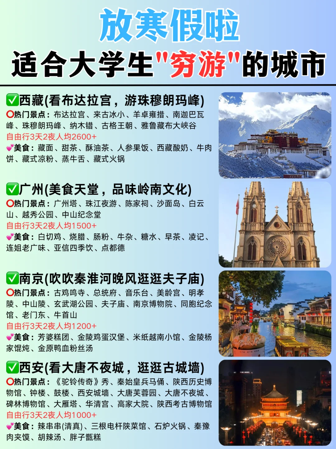 码住✅适合大学生情侣‖闺蜜穷游的城市💯