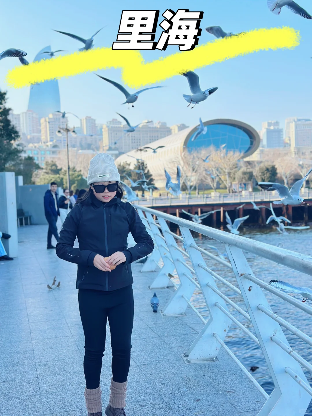 阿塞拜疆巴库第三天—-里海喂海鸥