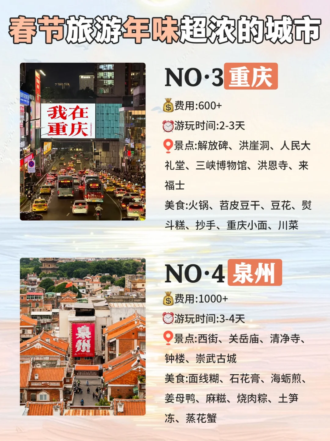 适合春节出游的八座城市🧨不能错过🔥