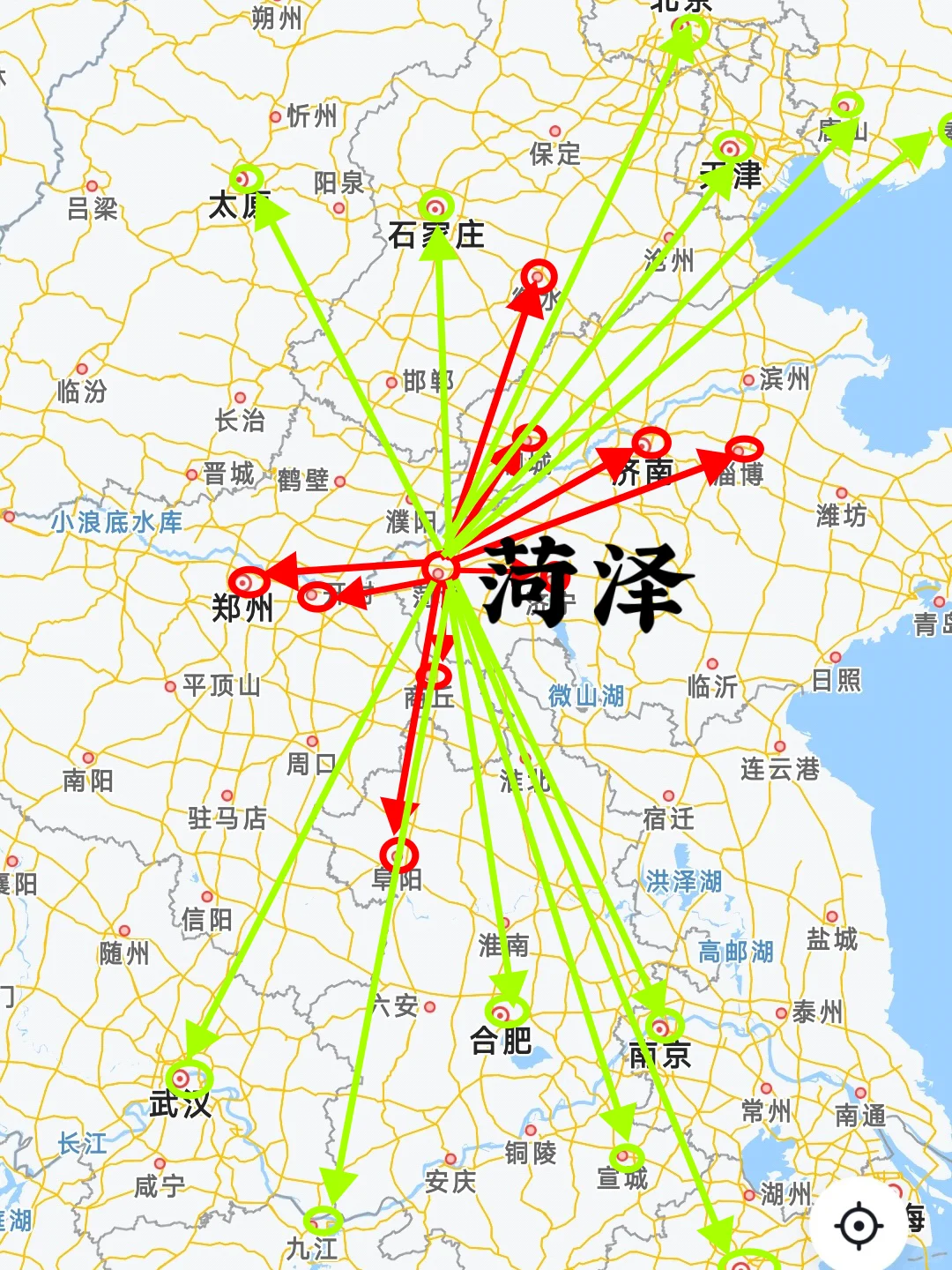 菏泽200左右直达城市（周边游）
