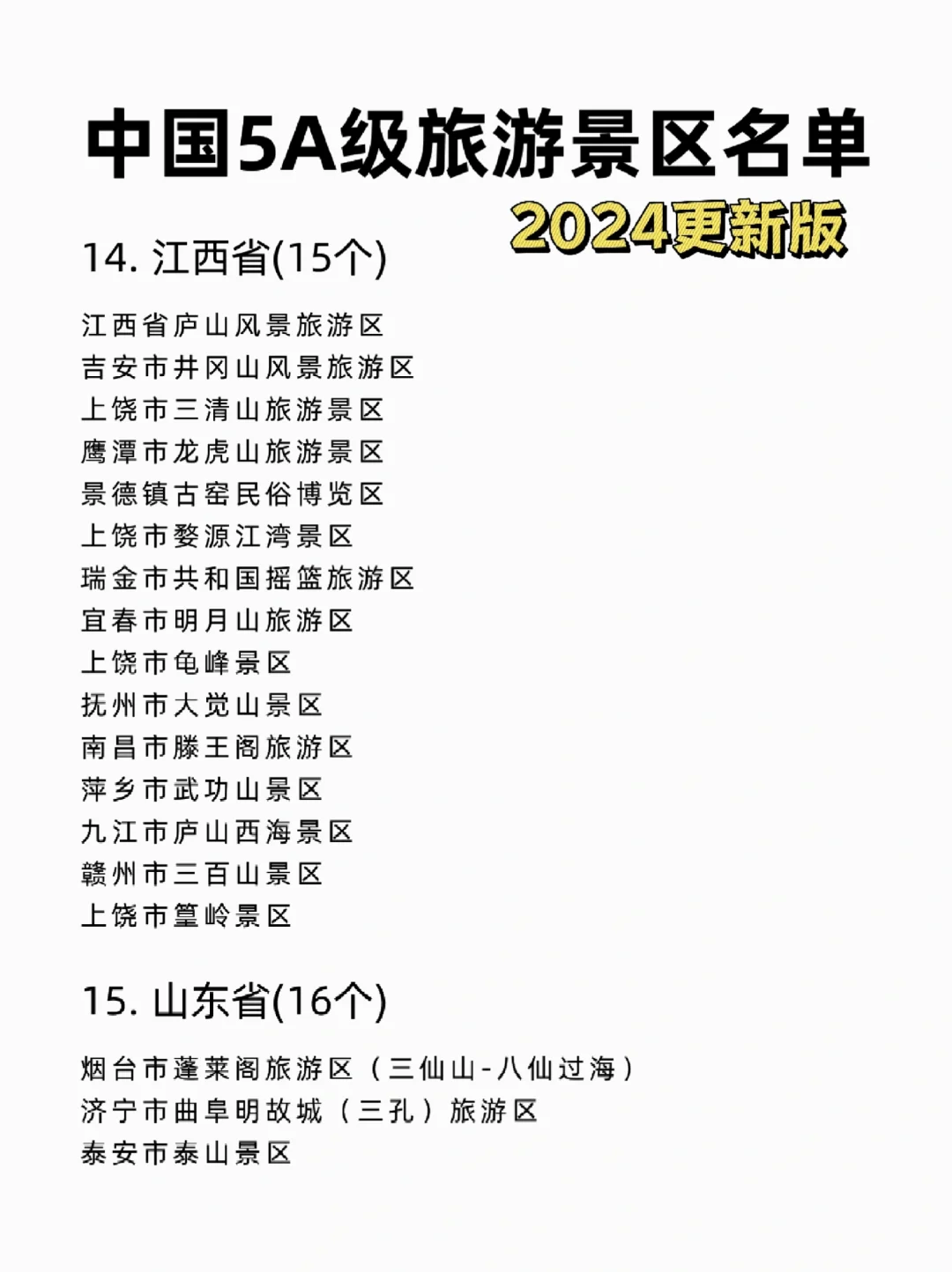 全国5A级旅游景区名单，码住以后去✅（上）