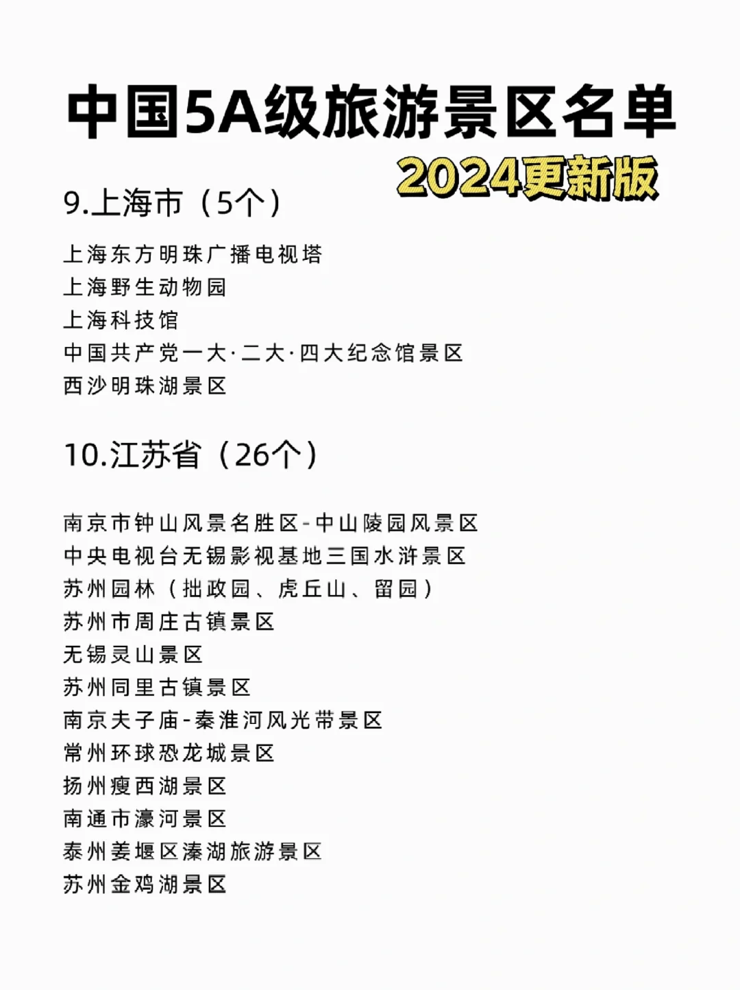 全国5A级旅游景区名单，码住以后去✅（上）