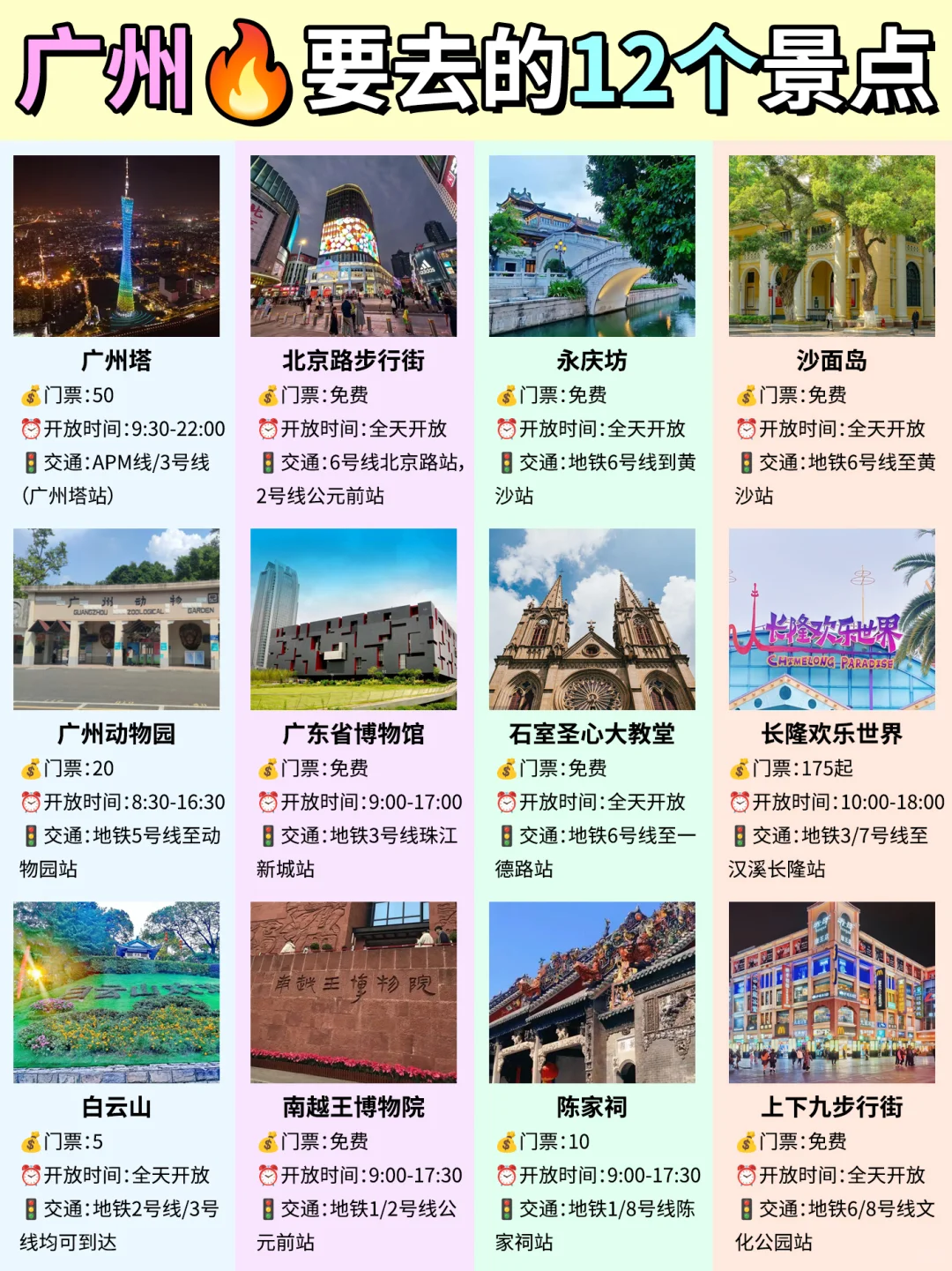 广州📍这1⃣2⃣个景点不要错过｜附游玩攻略