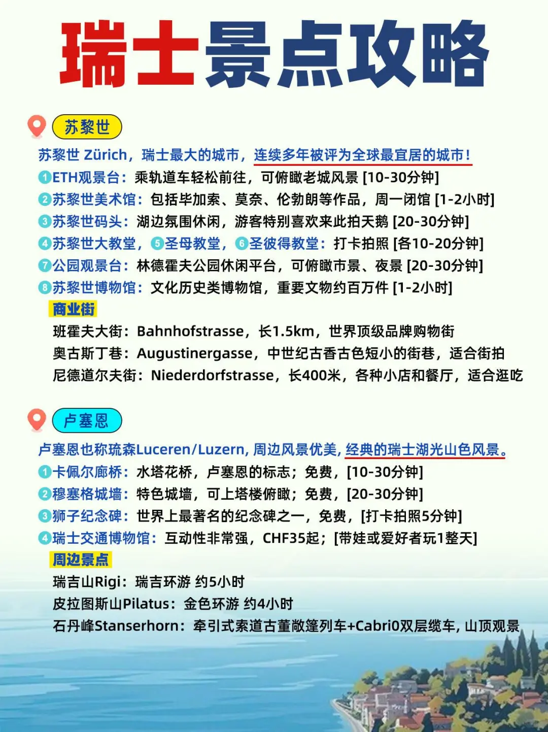 🎈瑞士旅游 | 一篇搞定的全景攻略✨