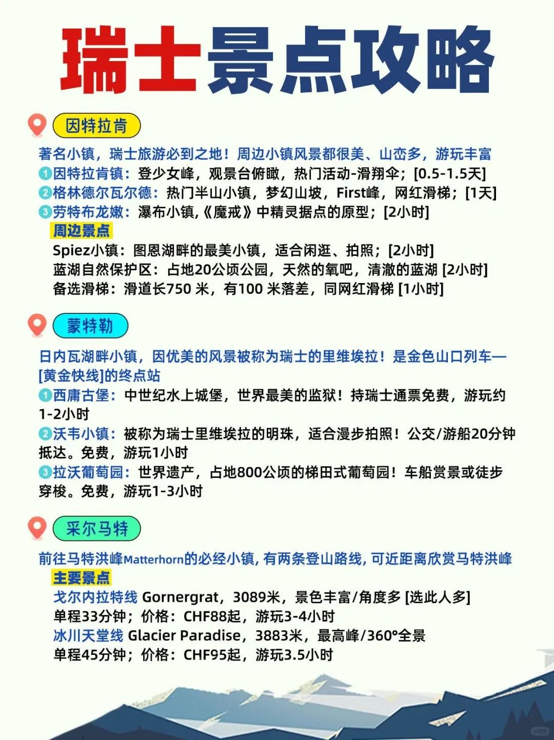 🎈瑞士旅游 | 一篇搞定的全景攻略✨