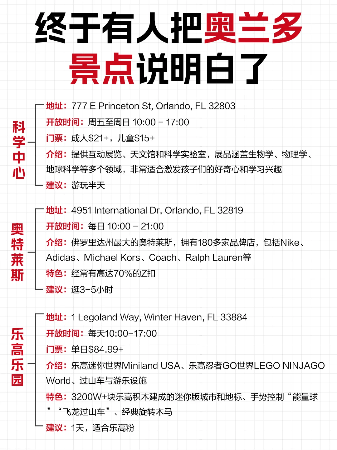 奥兰多必玩景点攻略都在这了！太全了！