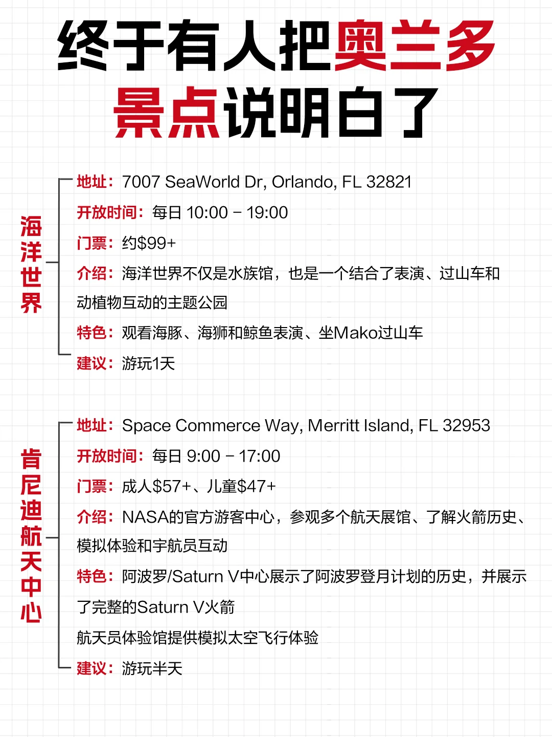 奥兰多必玩景点攻略都在这了！太全了！