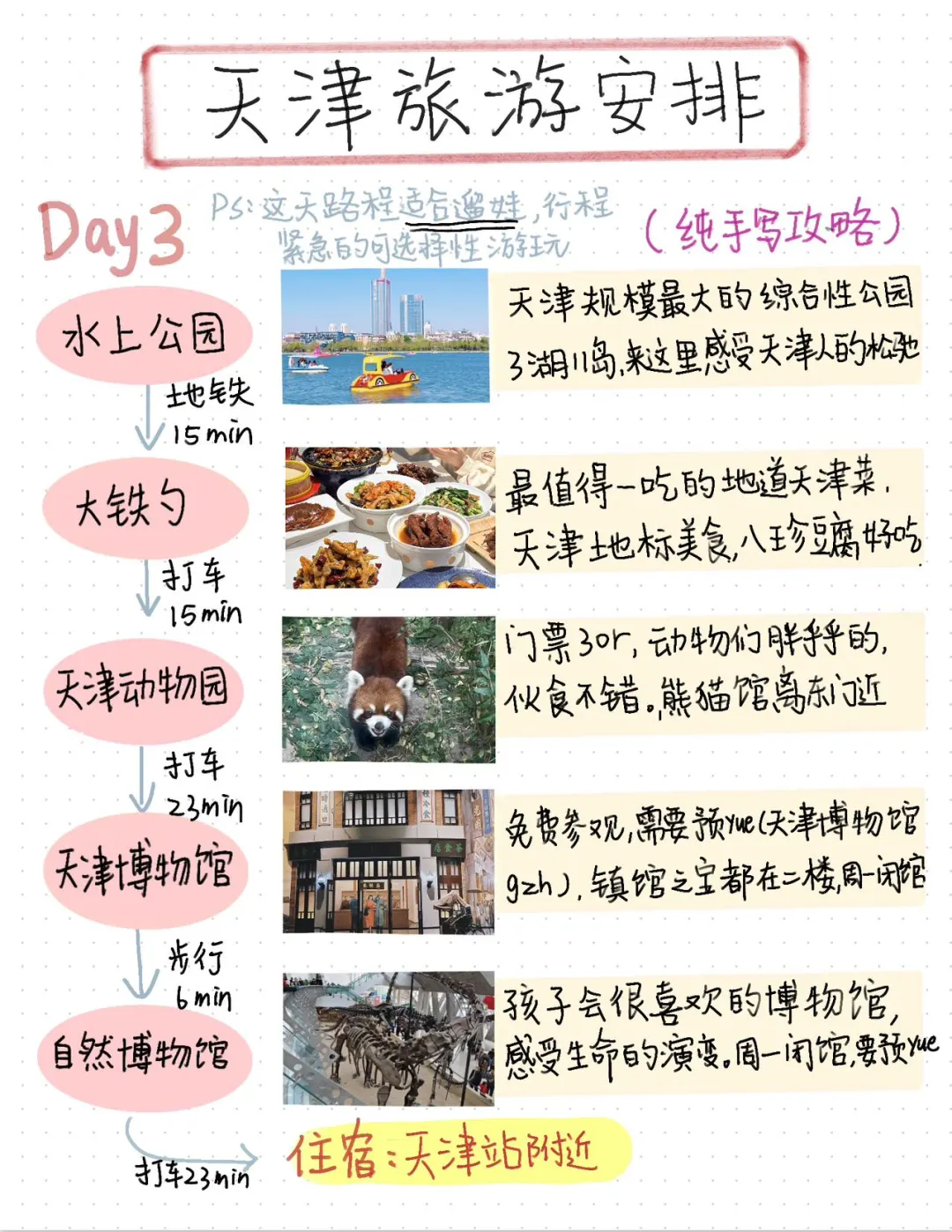 天津旅行四日游，纯手写攻略来啦～