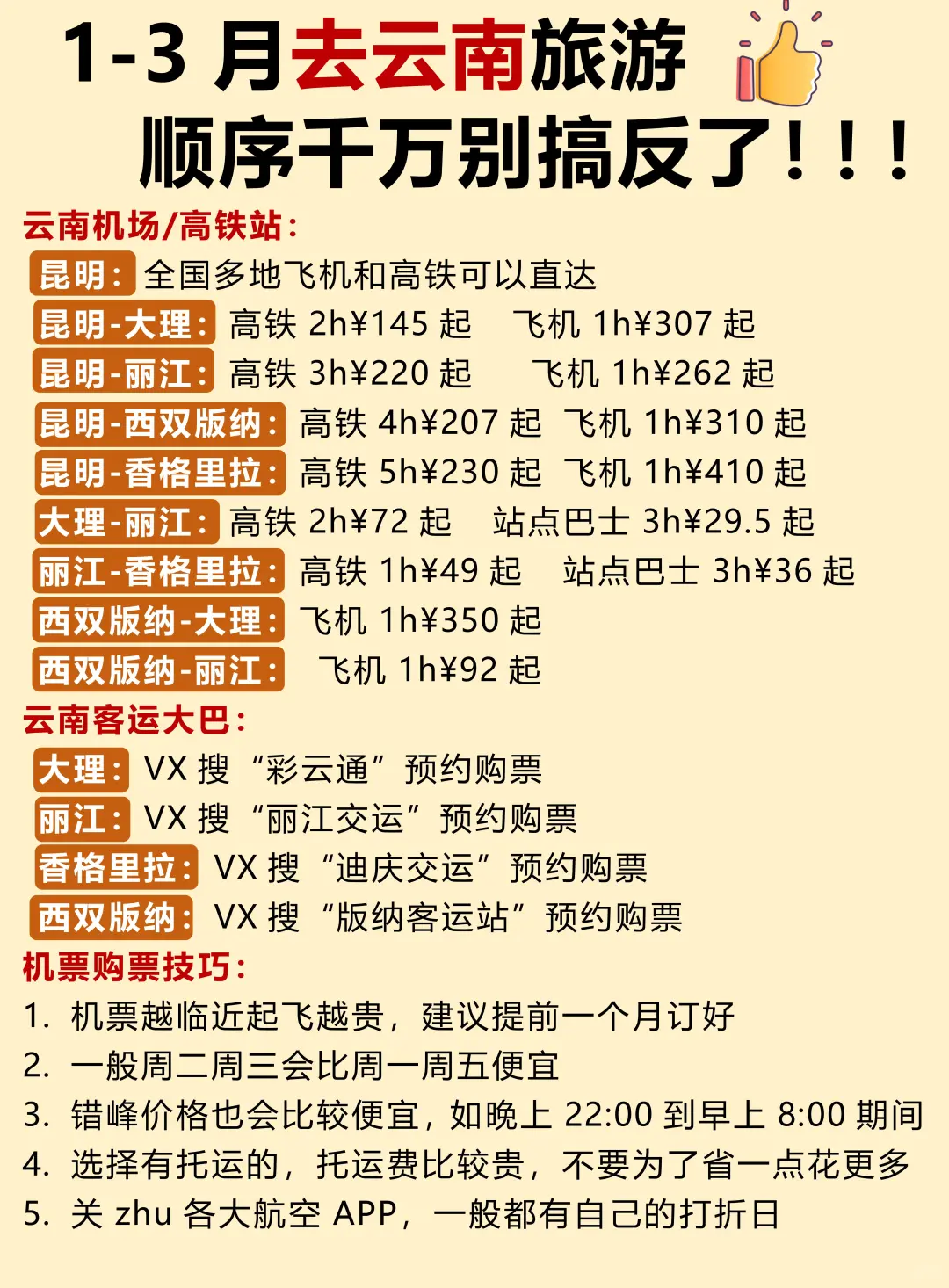 1-2月去云南旅游！顺序千万别搞错了❗️