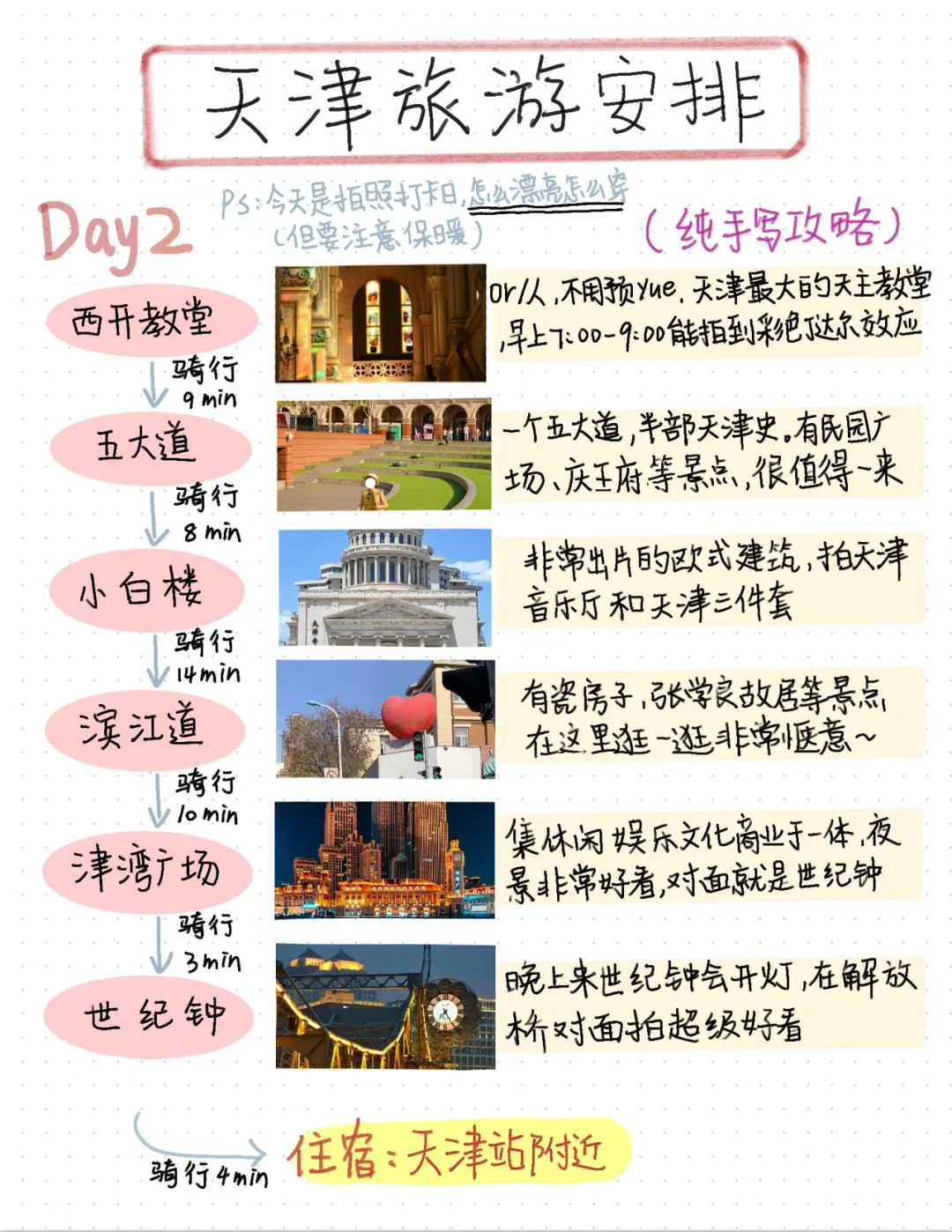 天津旅行四日游，纯手写攻略来啦～