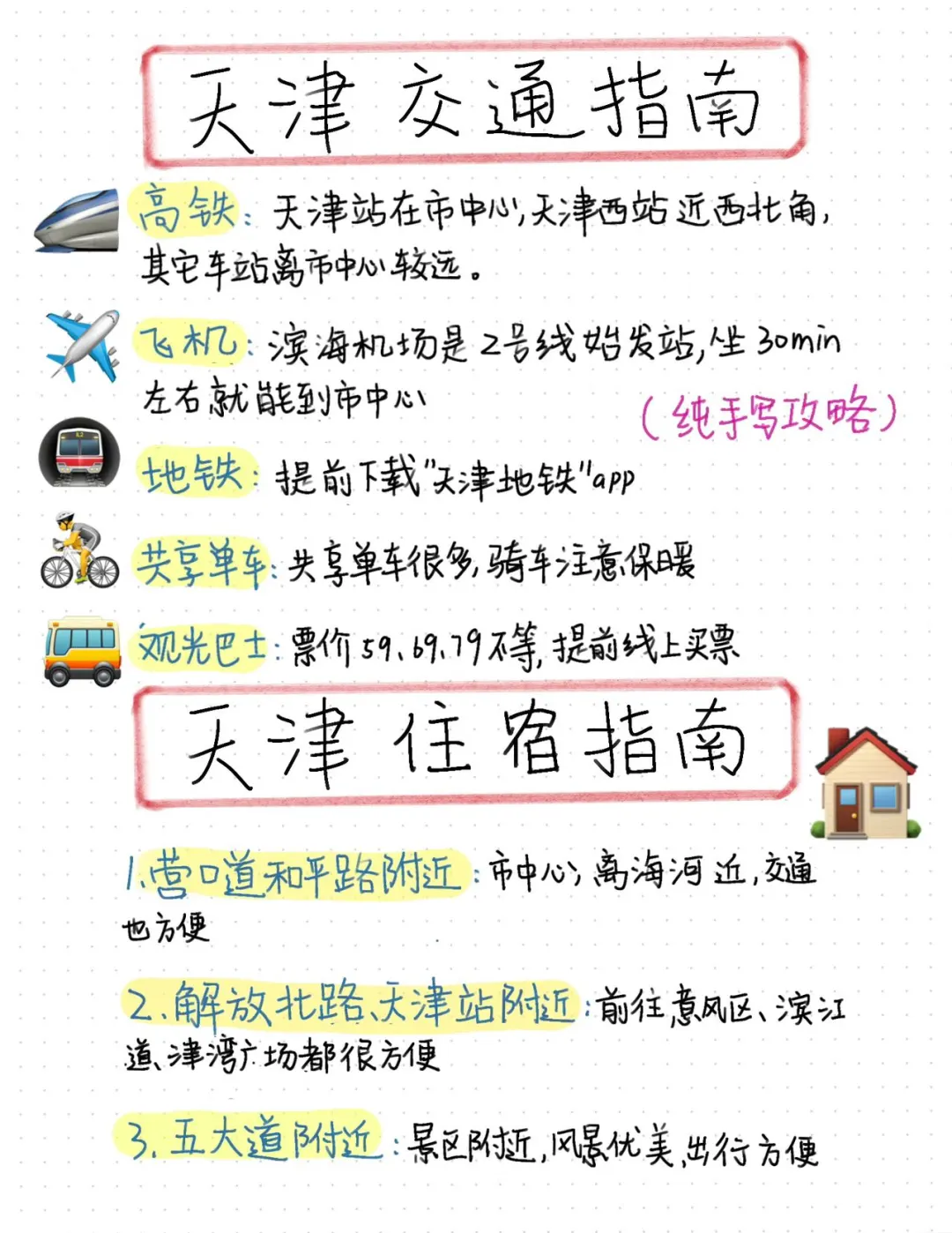 天津旅行四日游，纯手写攻略来啦～