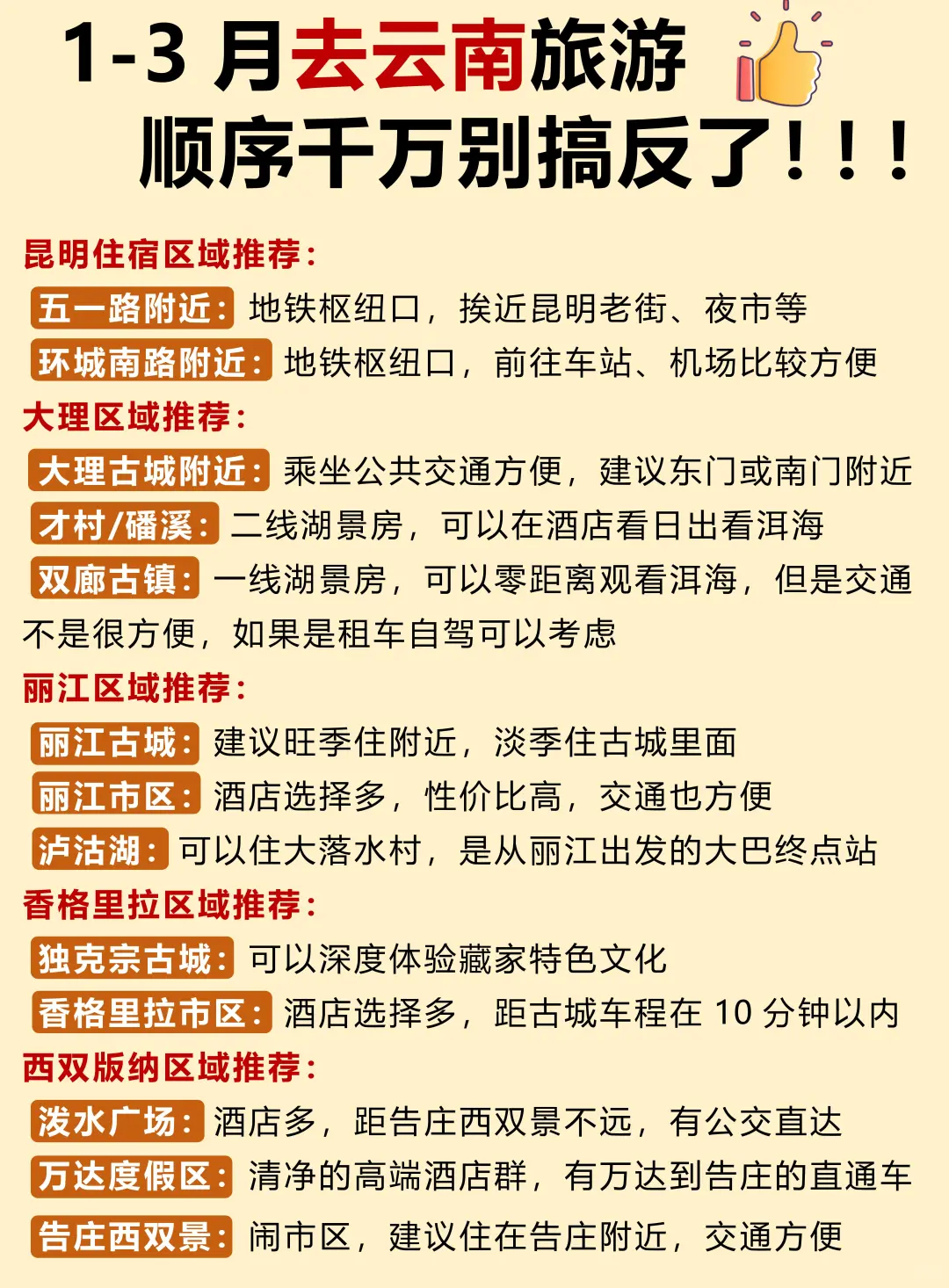 1-2月去云南旅游！顺序千万别搞错了❗️