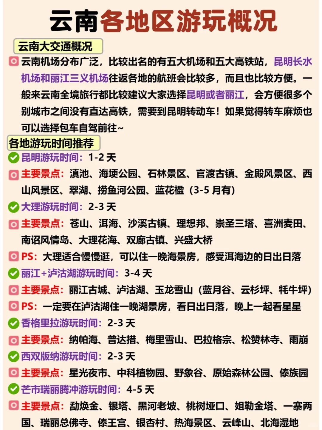 确定了，春节去云南旅游，攻略已做照着玩！