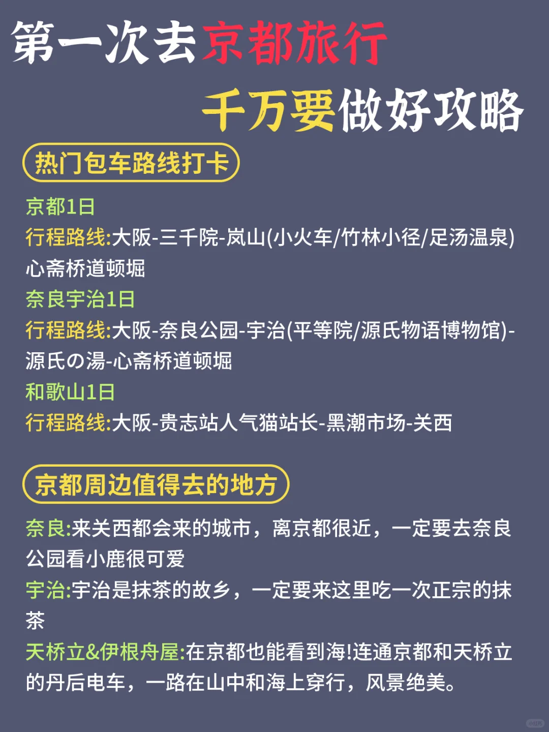 第一次去京都旅游✔千万不要把顺序搞反了