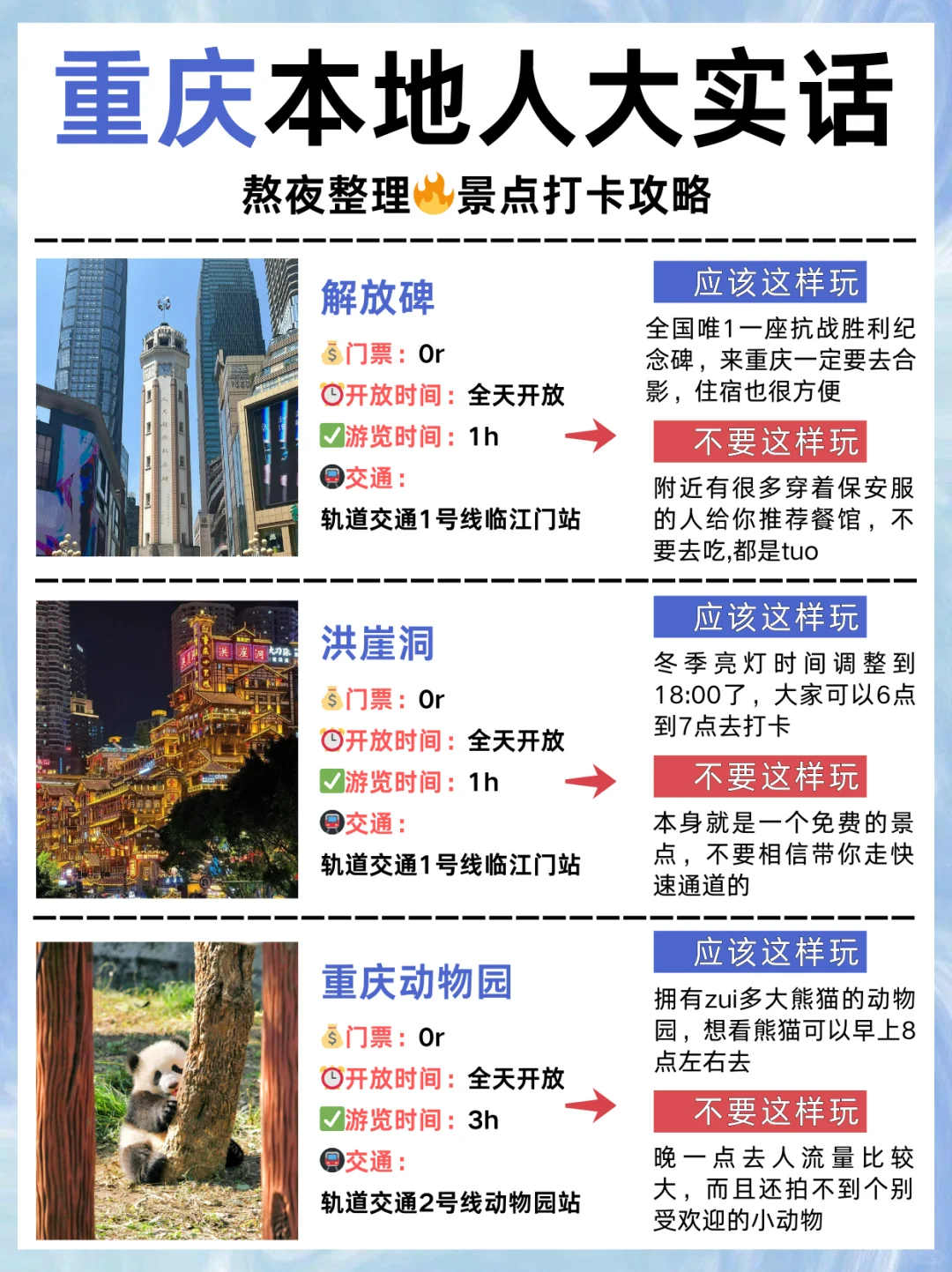 刚从重庆回来，花5h整理的详细攻略，速抄❗