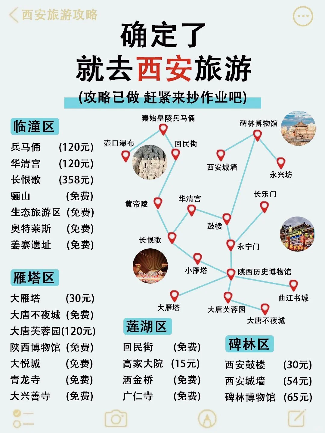 确定了 冬季就去西安旅游 攻略已做好