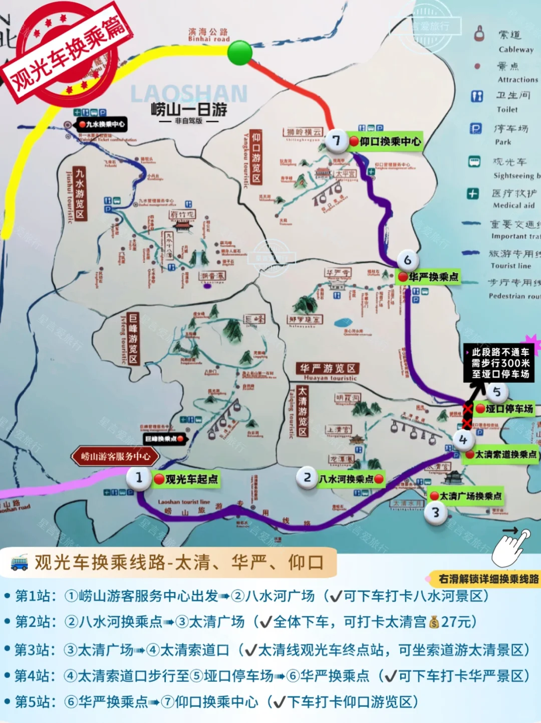 崂山交通指南｜地铁+景区观光车换乘篇