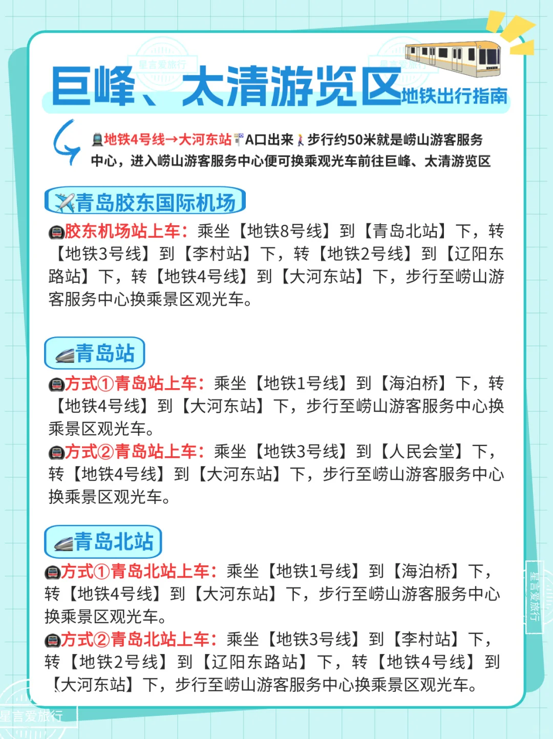 崂山交通指南｜地铁+景区观光车换乘篇