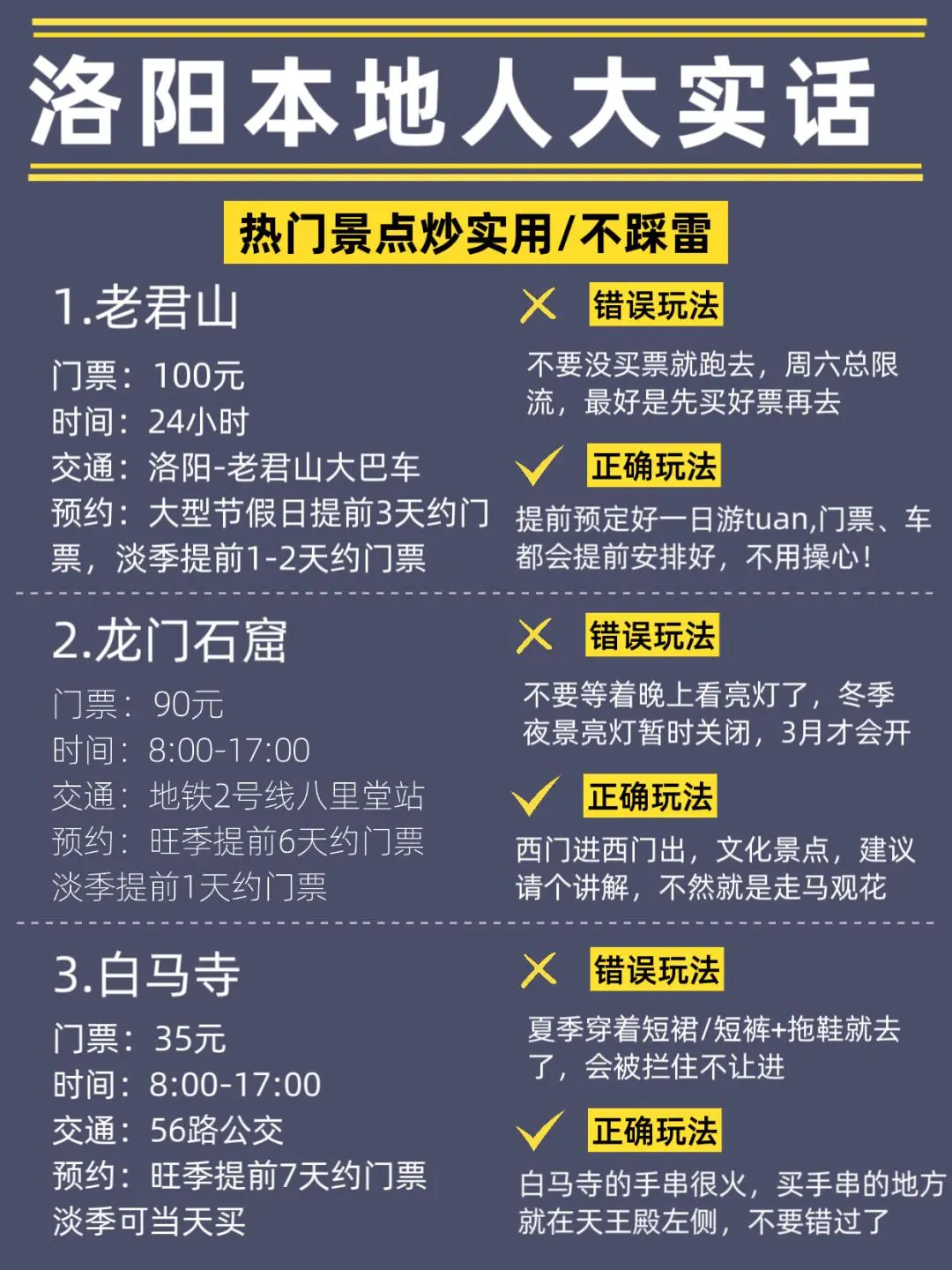 去了洛阳6次,1-2去洛阳我的建议是...