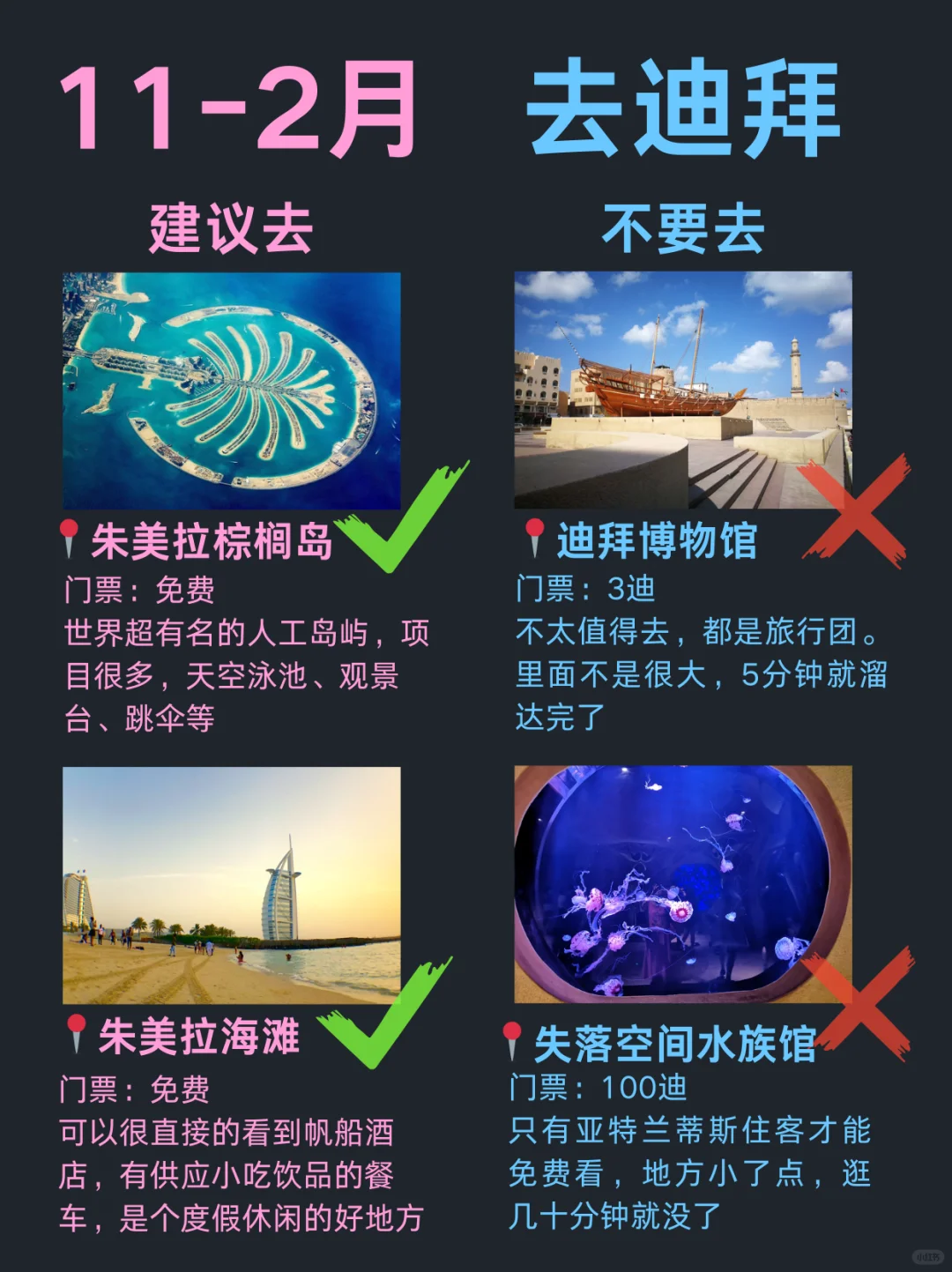 第1⃣次来迪拜旅游，16个景点建议/不建议去