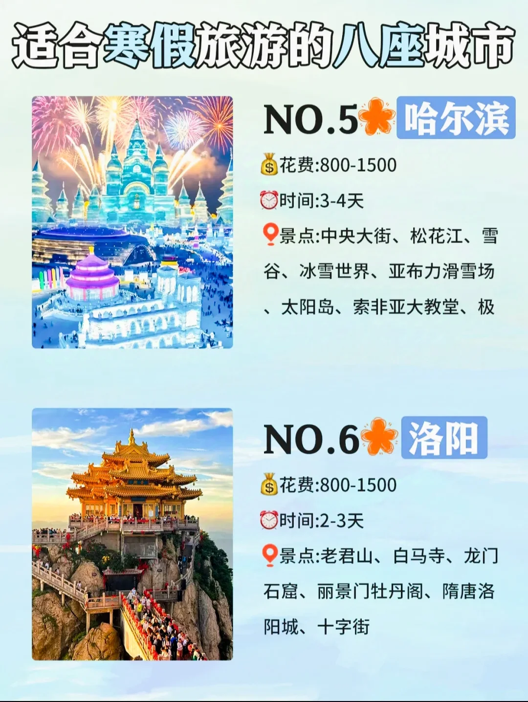 适合寒假旅游的八个城市!!!