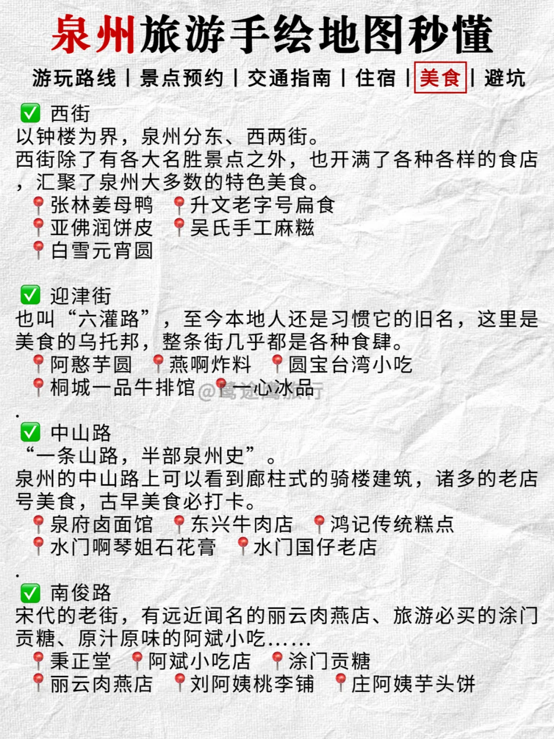 泉州旅游攻略丨本地人手绘版地图（附攻略）