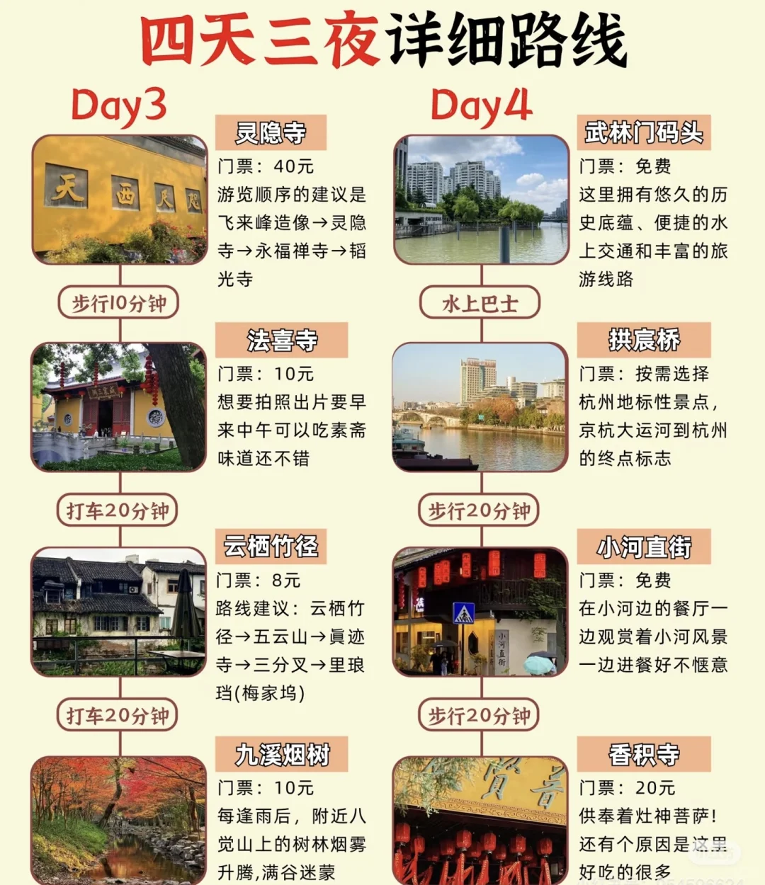 杭州四天三晚旅游攻略😎