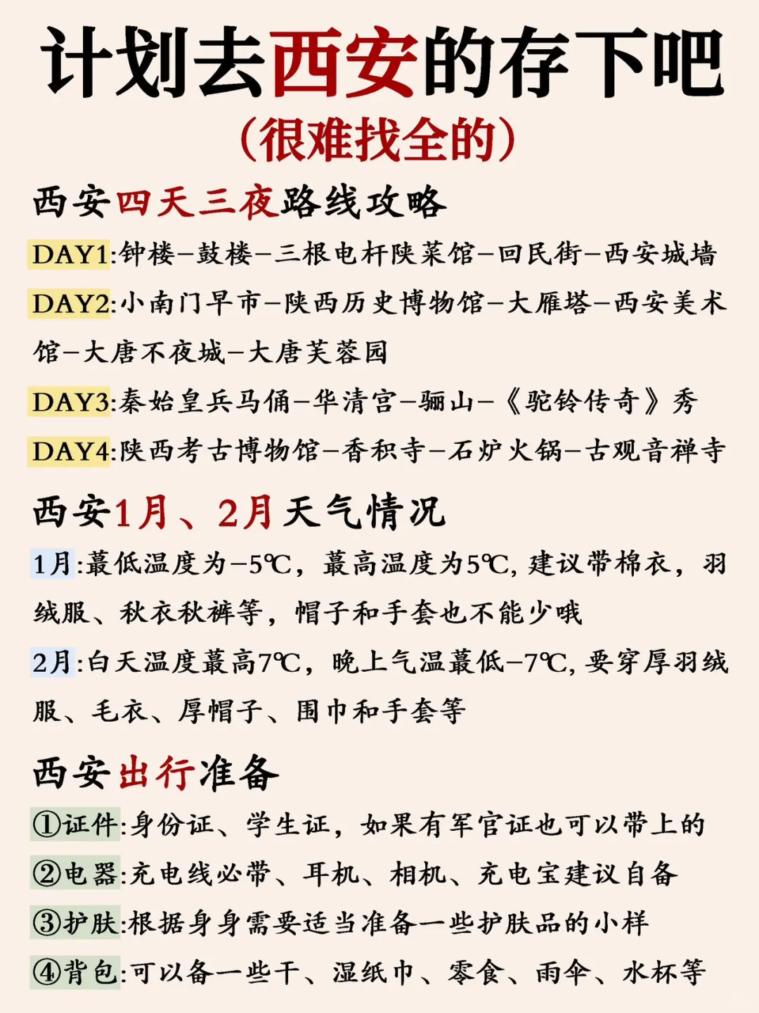 写给1-2月去西安的姐妹👭超全避雷攻略📑