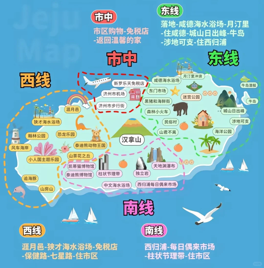 罗盘方向玩遍济州岛！！！这样走出片又省腿！！！