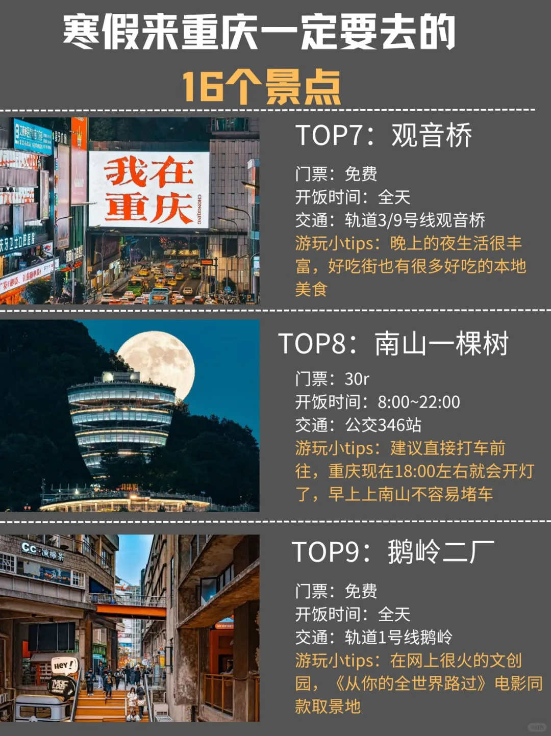 本地人认为来重庆一定要打卡的16个景点