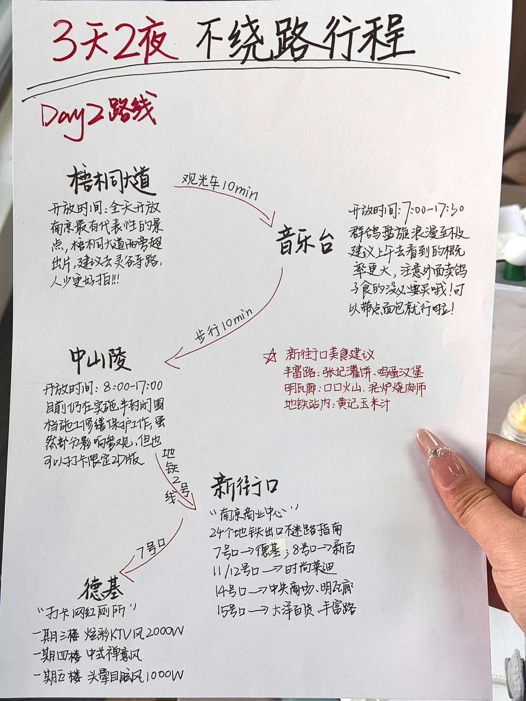 本土著被自己手写的南京攻略满意的睡不着。。