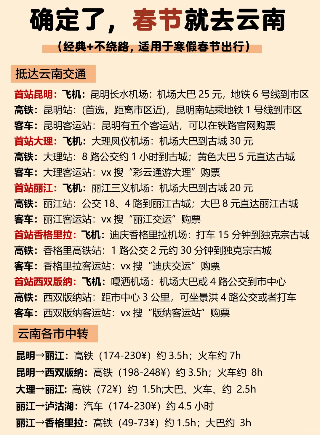 终于有人把1~2月云南旅游攻略讲清楚😭