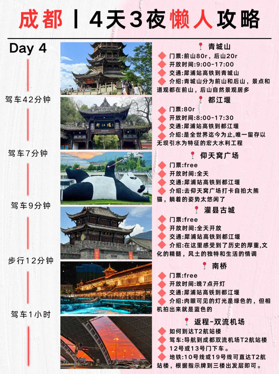成都4天3夜！不累人的旅游攻略🥳