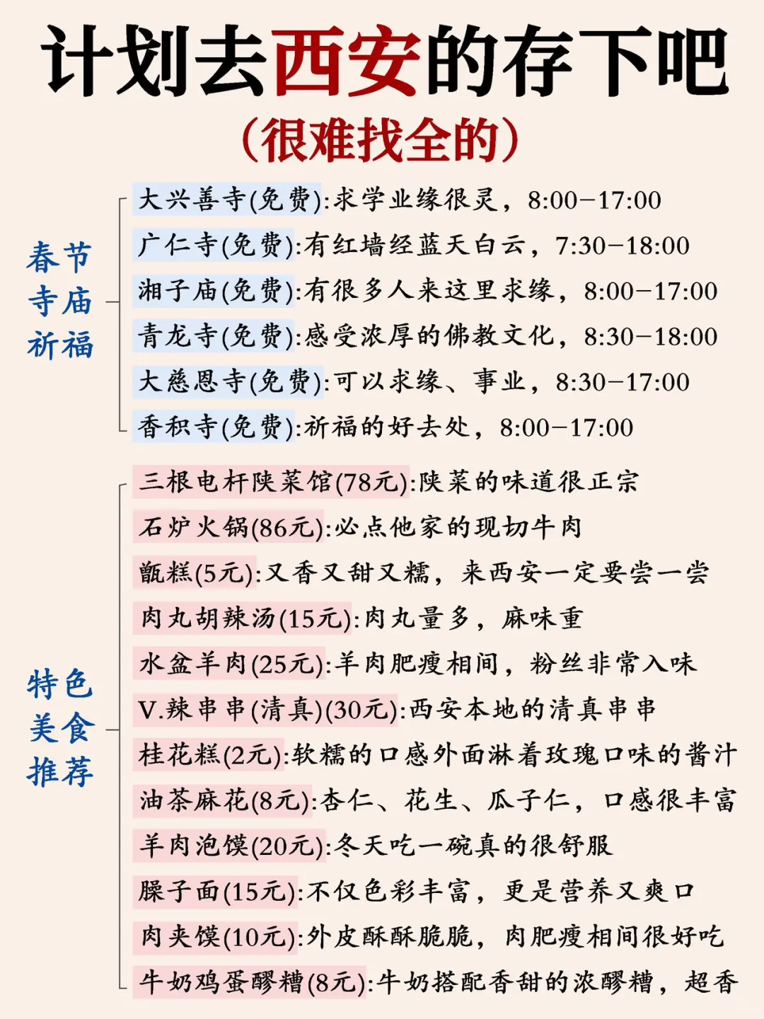 写给1-2月去西安的姐妹👭超全避雷攻略📑