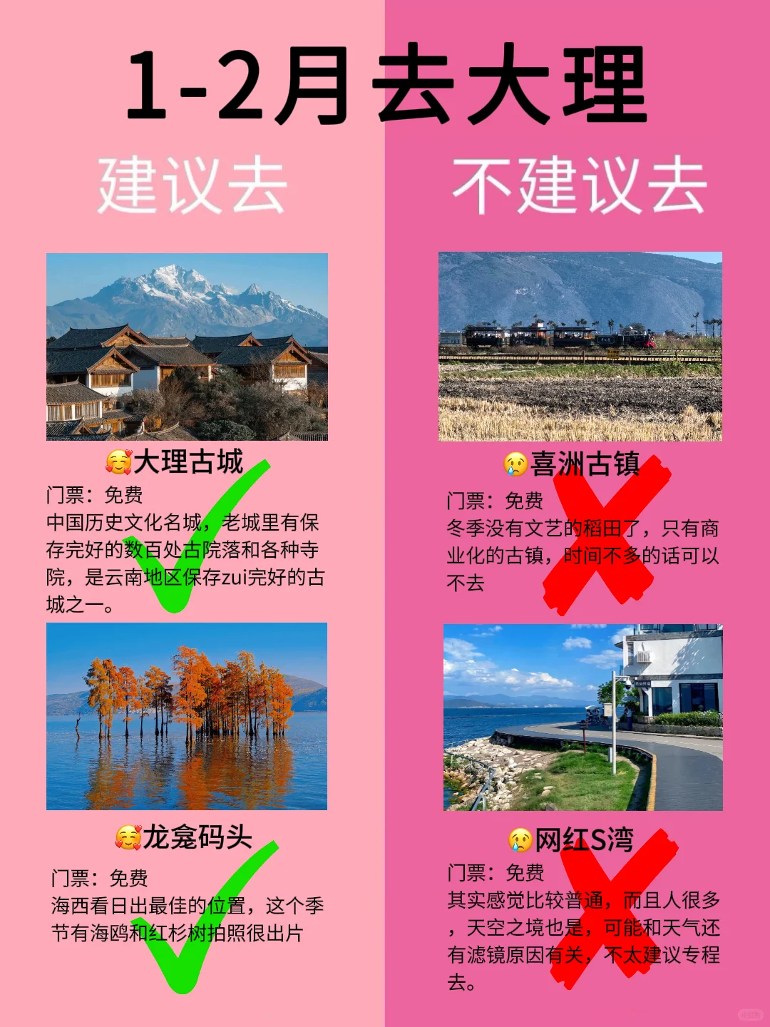 1-2月大理最新攻略，建议去🆚不建议去