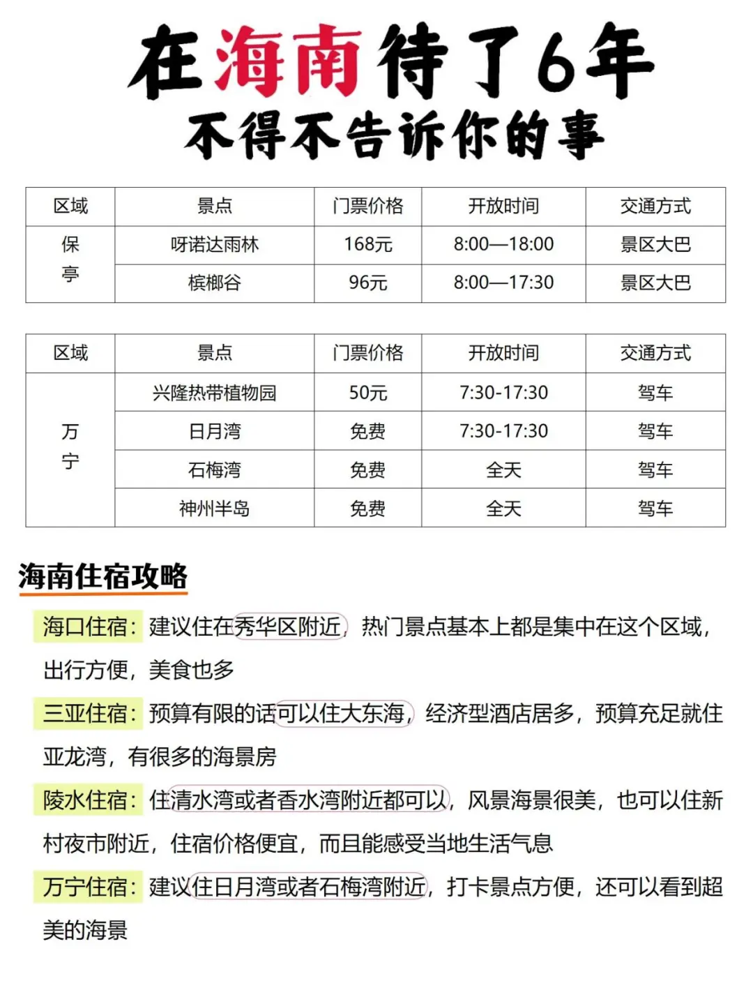 在海南待了6年！！不得不告诉你的事~