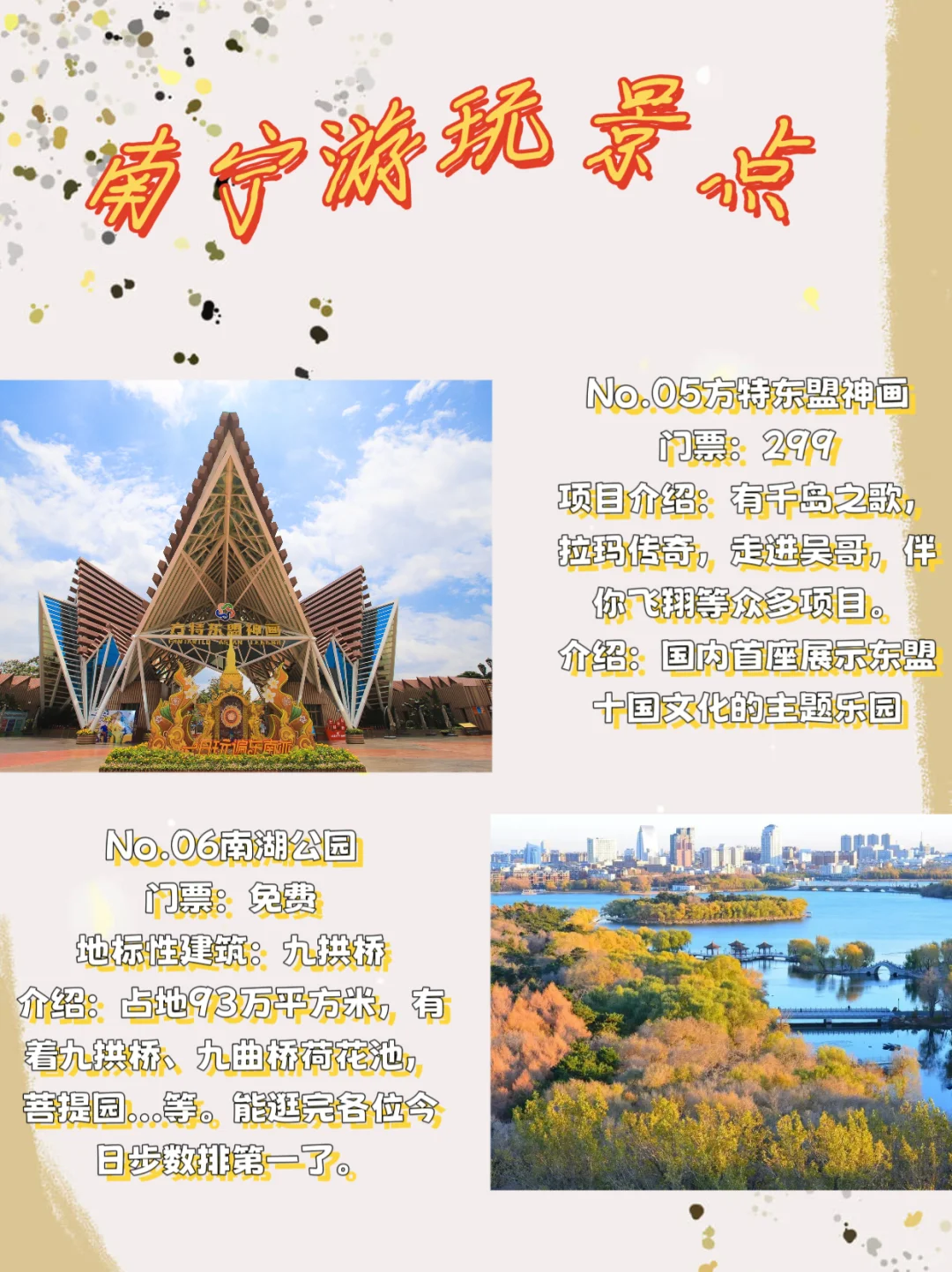 来南宁最值得去的几个景点，各位去过几个？