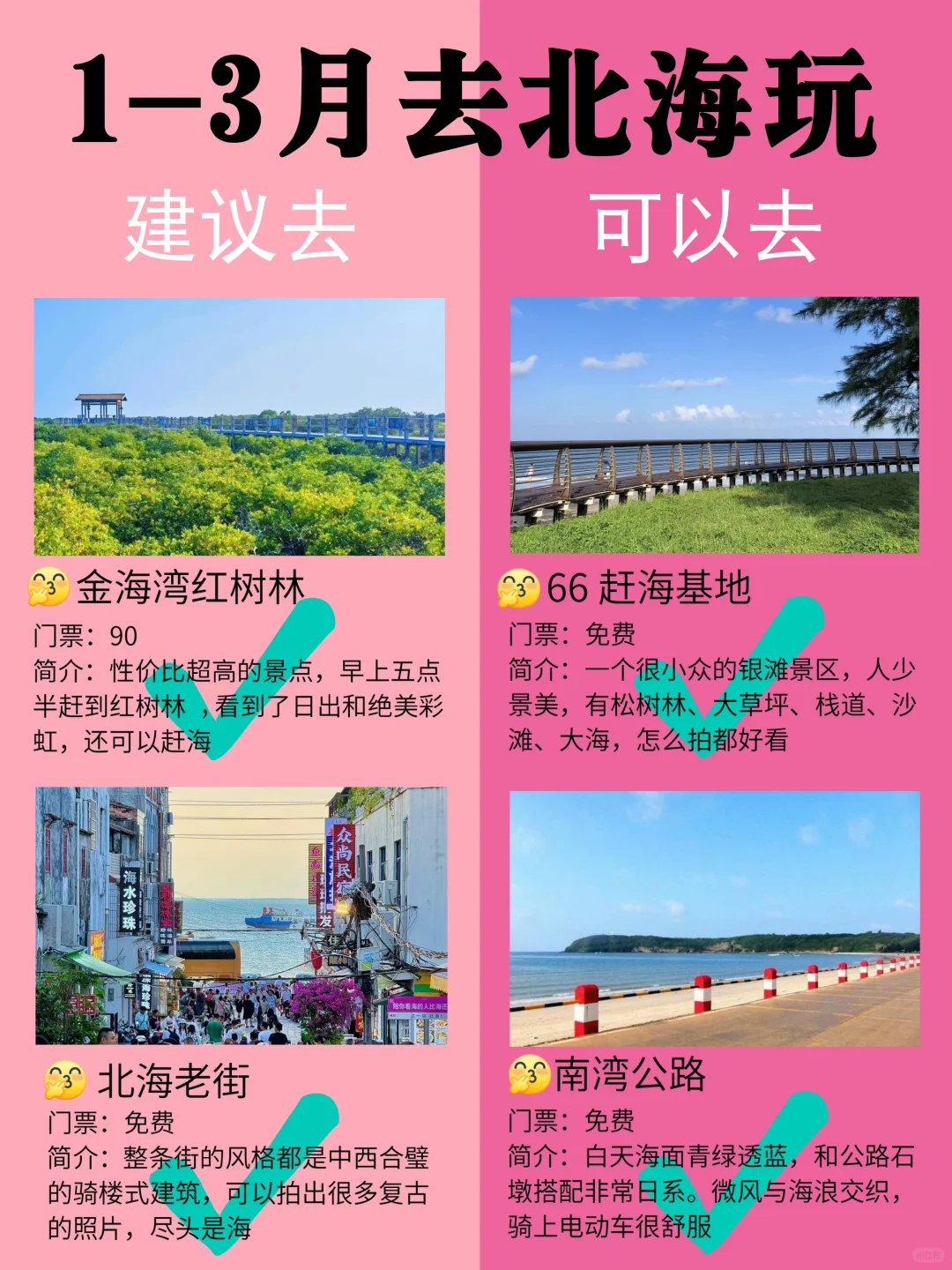 北海1-3月景点黑红榜📍建议去🆚不建议去