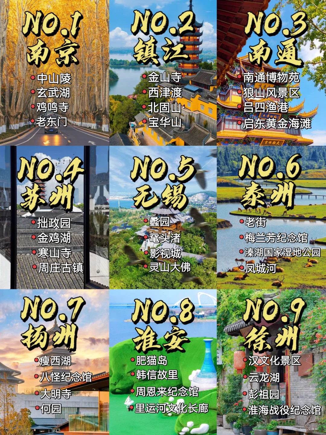 江苏游玩必去9大城市景点❗景点排名前⑤❗