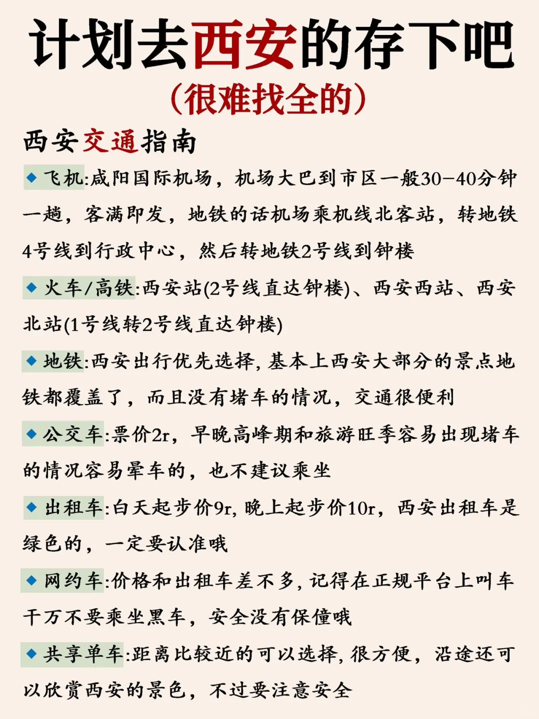 写给1-2月去西安的姐妹👭超全避雷攻略📑