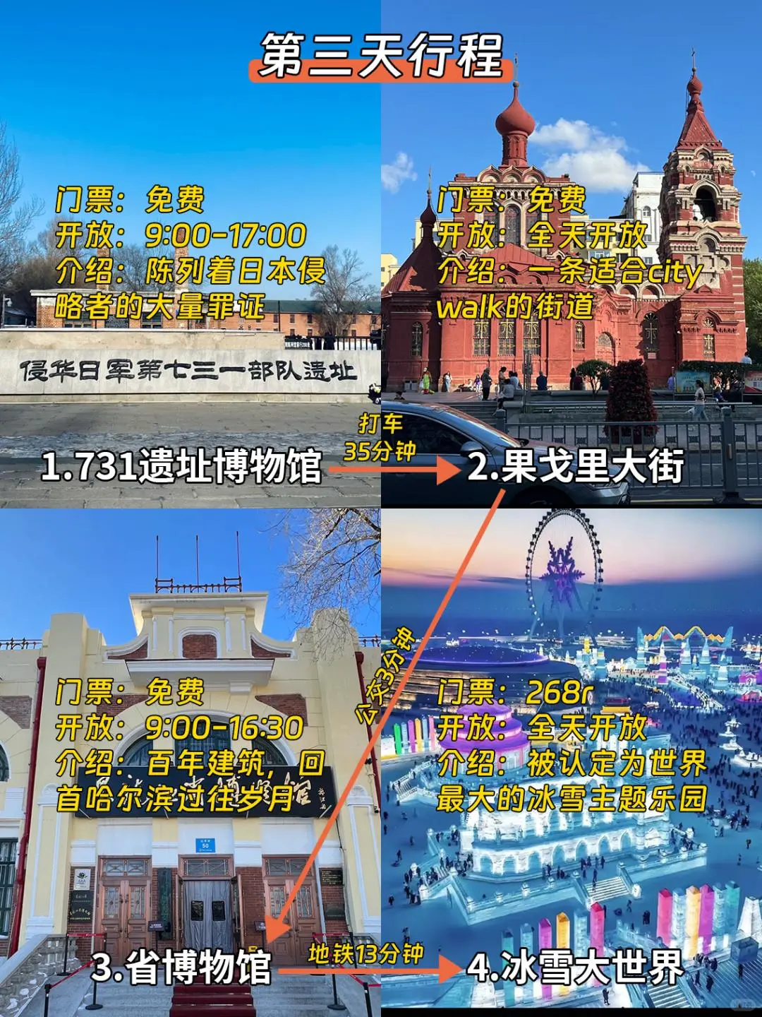 🌈哈尔滨路线一图读懂！再也不迷茫‼️